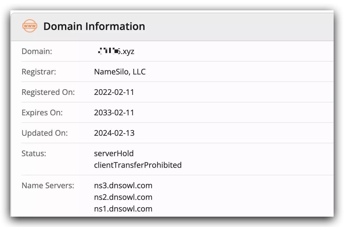 XYZ域名状态为serverhold的解决方法 XYZ域名状态为serverhold的解决方法